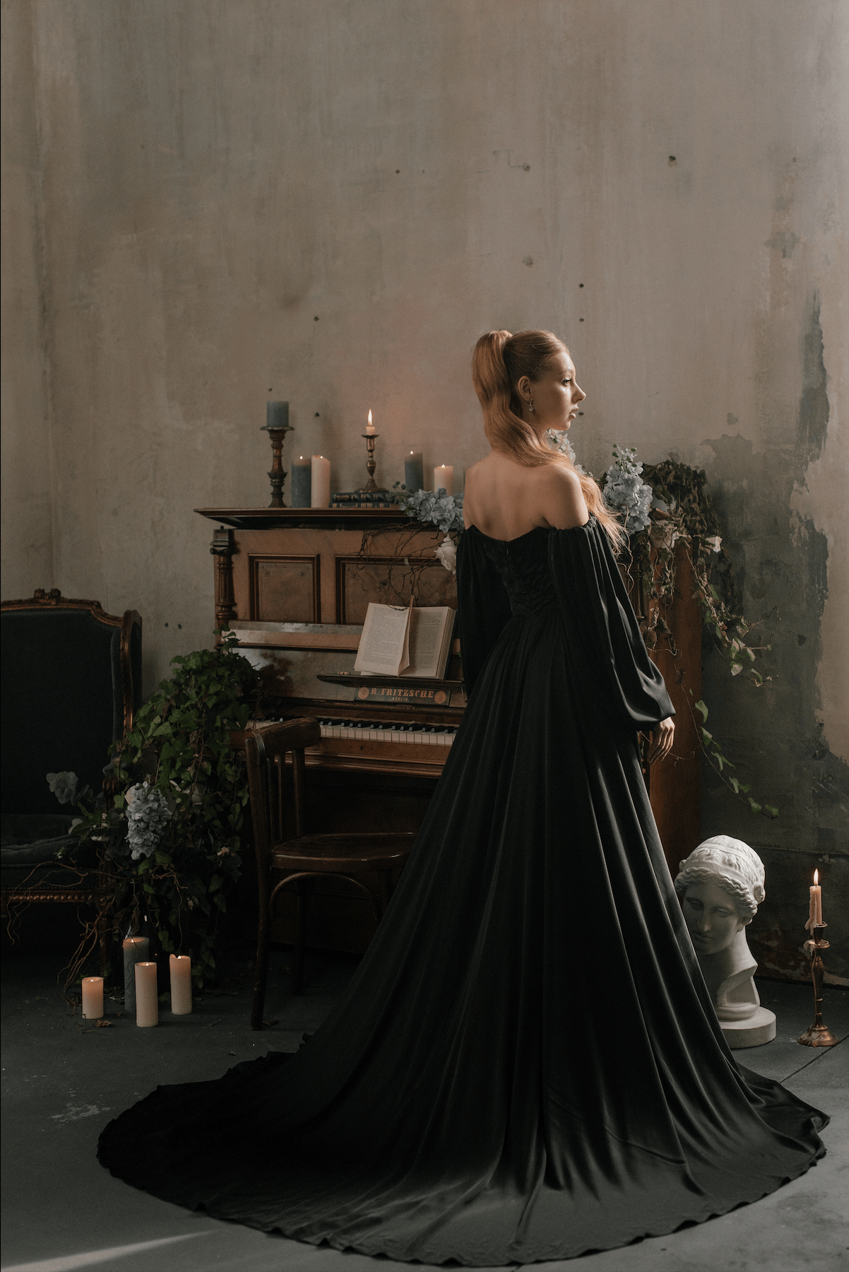 Black Millie wedding dress by Bethy Lade - unique bridal gown