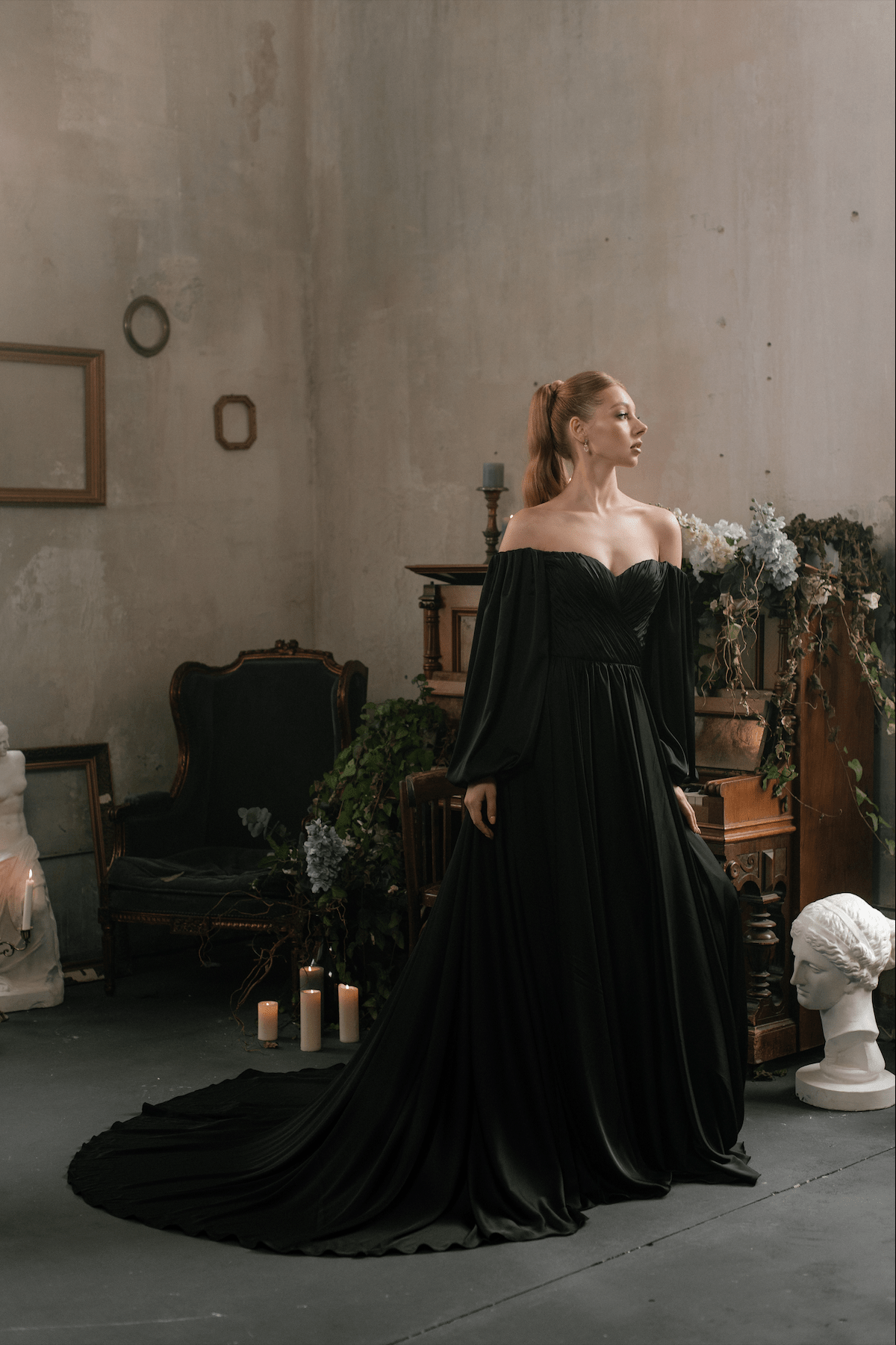 Black Millie wedding dress by Bethy Lade - unique bridal gown