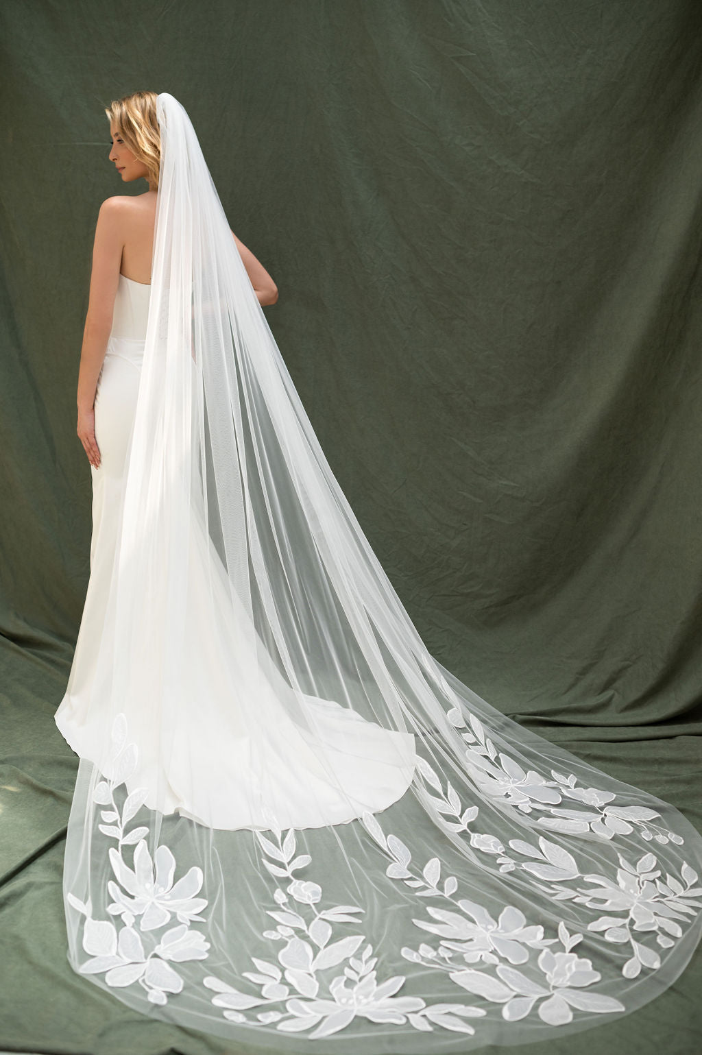 Organza Flower Veil wedding dress by Bethy Lade - unique bridal gown