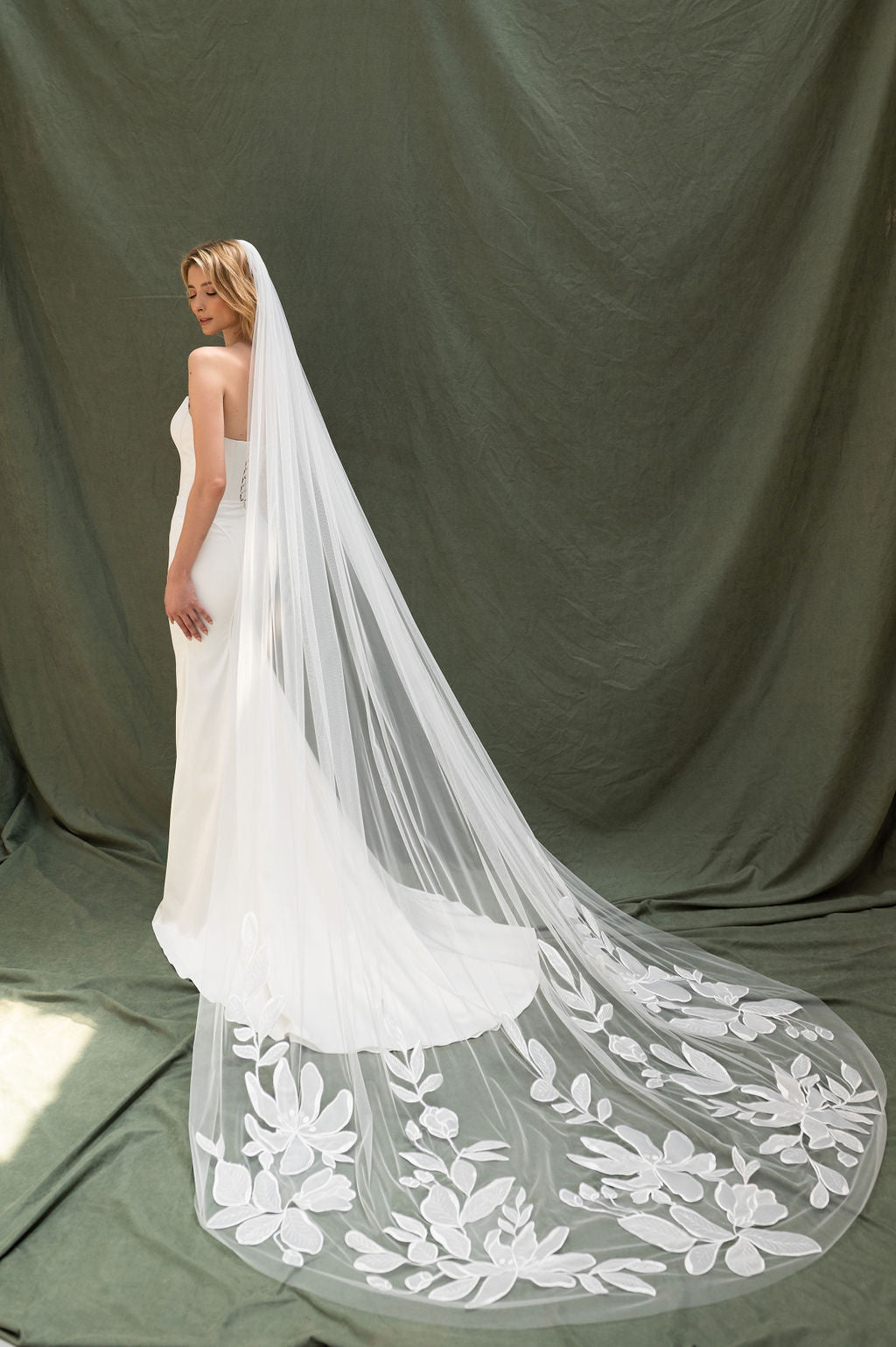 Organza Flower Veil wedding dress by Bethy Lade - unique bridal gown