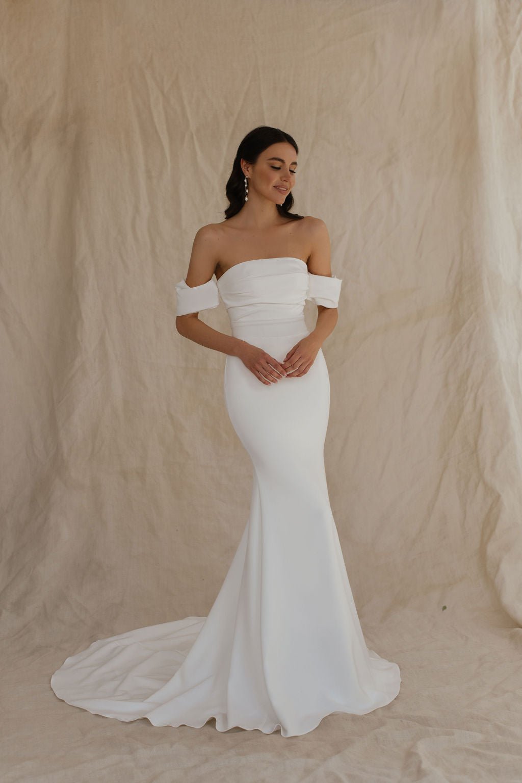 ready to ship wedding dresses dress // Simple wedding dress * casual wedding dress * elopement dress * reception dress * crepe wedding dress Experience enchantment in this light Azazie August