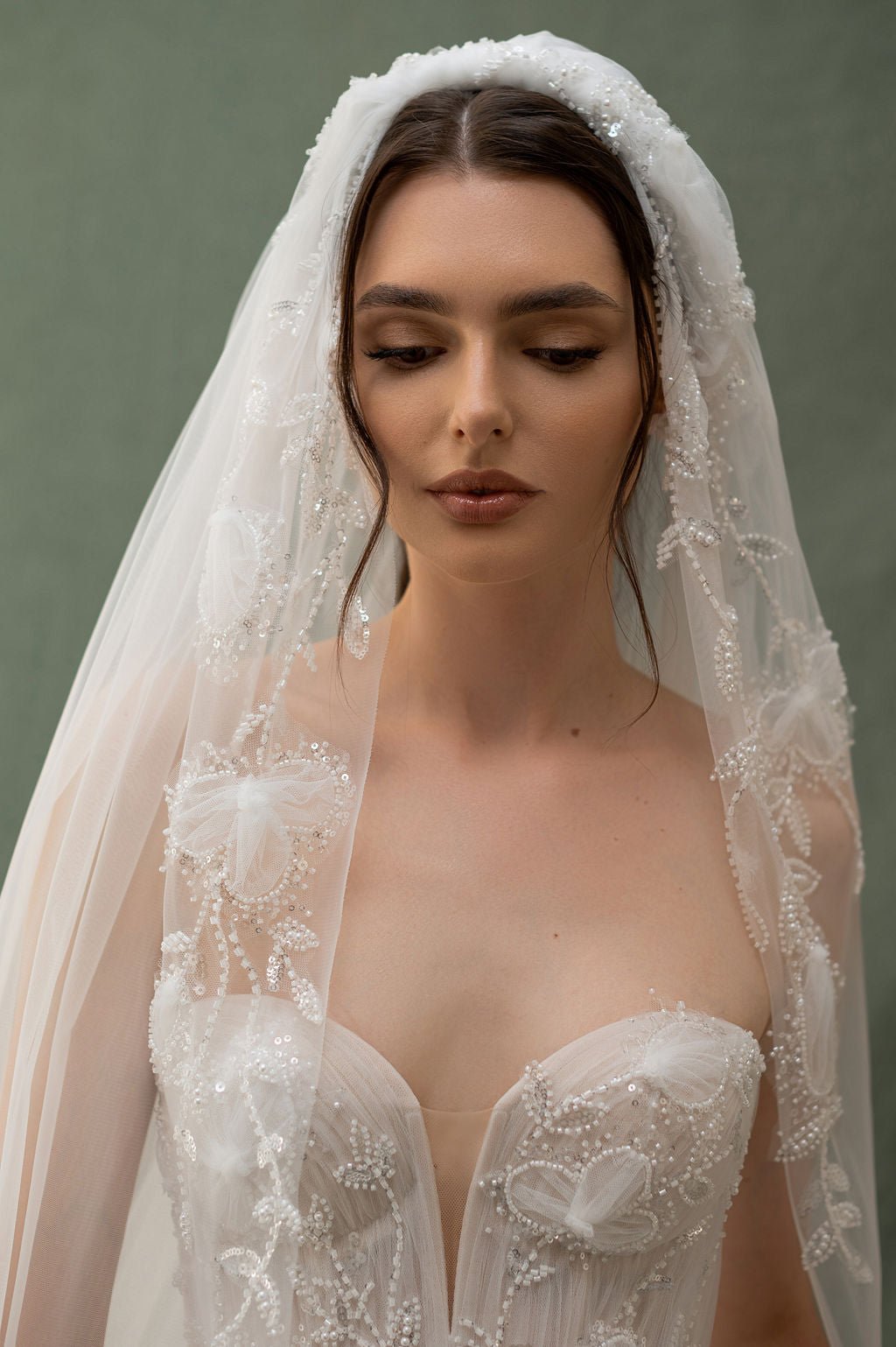 Magnolia Juliet Cap Veil wedding dress by Bethy Lade - unique bridal gown
