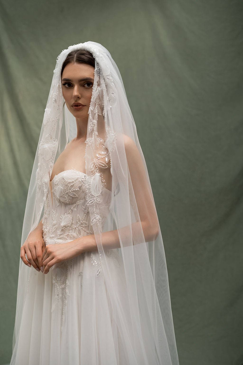 Magnolia Juliet Cap Veil wedding dress by Bethy Lade - unique bridal gown